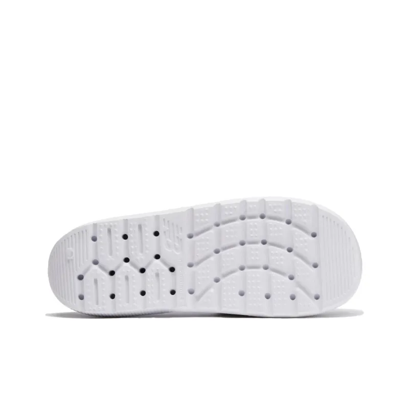 New Balance Slip Resistant Abrasion Resistant Slide Slippers Unisex White-4