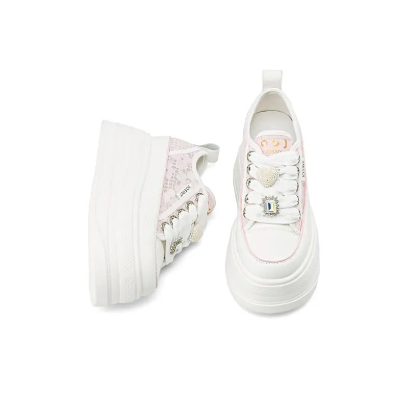 JOSINY Wear-Resistant Height Increasing Low-Top Casual Shoes Women's-13