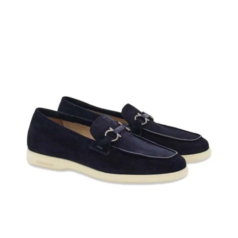 FERRAGAMO Gancini-plaque Leather Loafers-2
