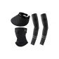 Black Face Masks+Black Visor Cap+Black Cooling Arm Sleeves