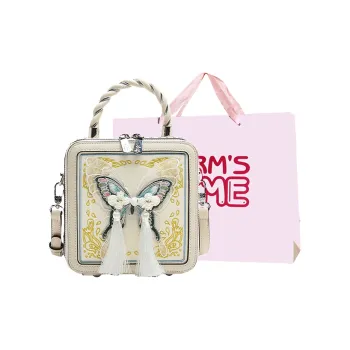 Worm's Home PU Shoulder Bag, Crossbody Bag Women's Ecru