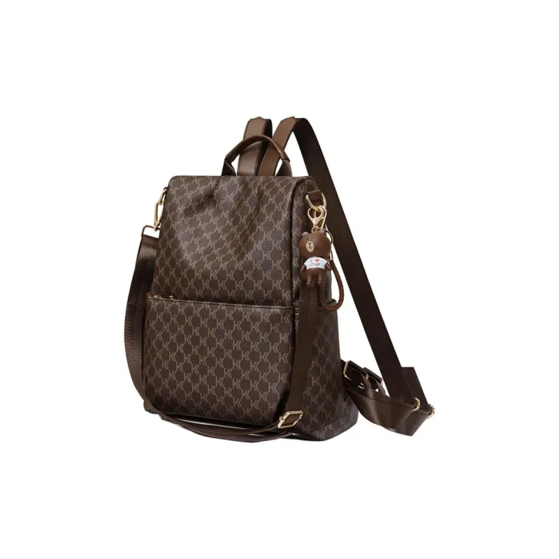 HARSON Synthetic Leather Lightweight Backpack Regular Women's Coffee-2
