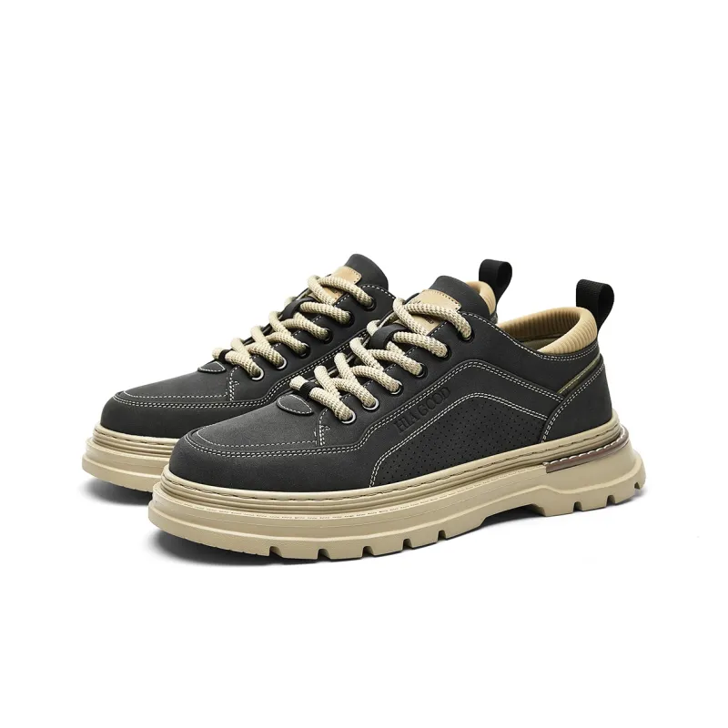 HLA Vintage Outdoor Casual Fleece-Lined Versatile Work Boots Low-Top Wear-Resistant Men's-1