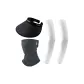Dark Gray Mask+Black Visor Cap+White Cooling Arm Sleeves