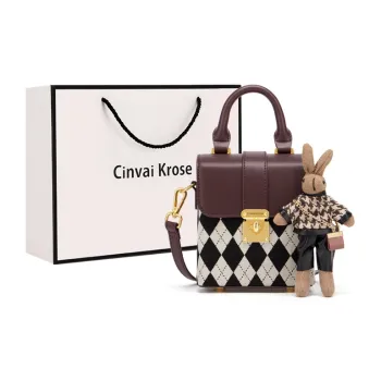 Simvay Clos Fabric With Cow Leather Microfiber Shoulder Bag Crossbody Bag Handbag Cell Phone Pouch Mini Women's