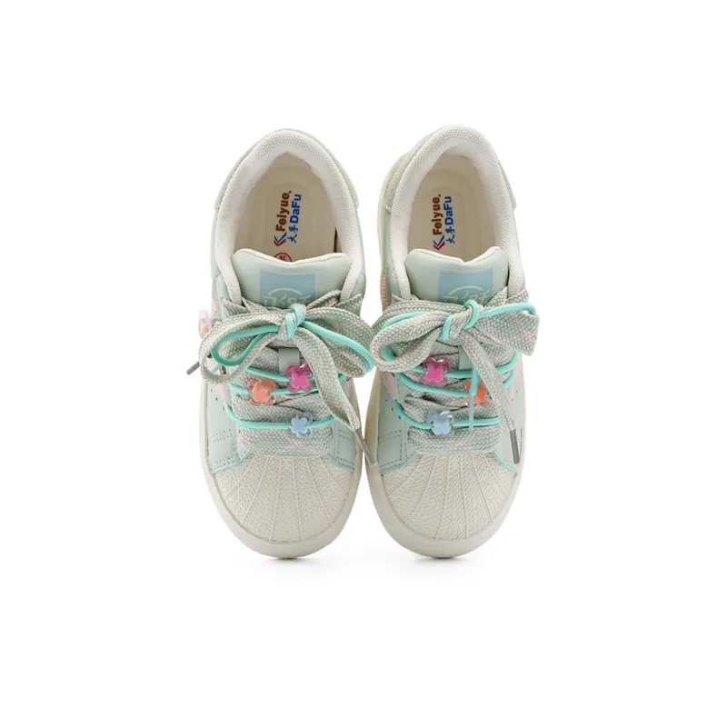 Dafu Leaps Forward Shell Head Anti Slip And Wear Resistant Breathable Low Top Skateboard Shoes Women's Mint Green-2