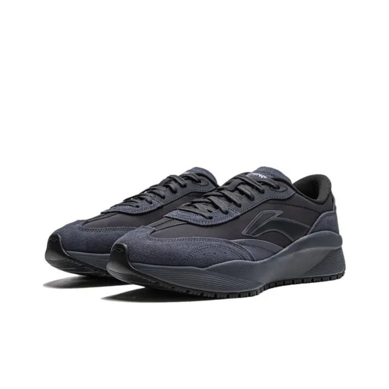 LiNing Load Capacity 2.0 Cushioning Anti Slip And Wear Resistant Height Increasing Low Top Casual Shoes Men's Black-2
