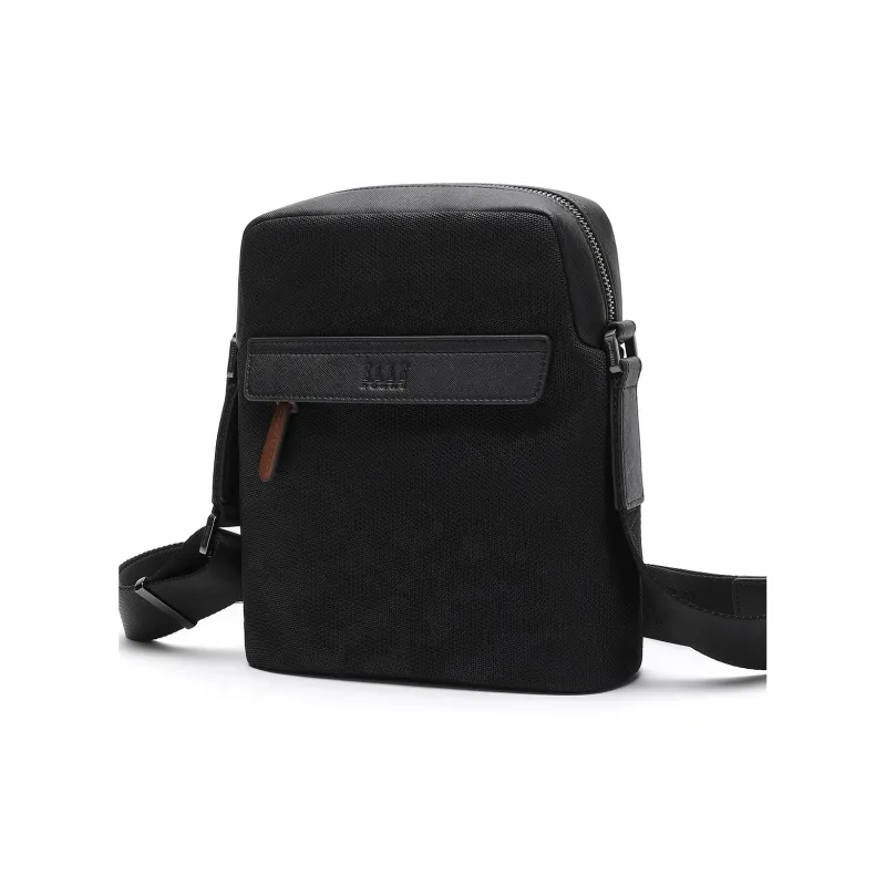 ELLE HOMME Fabric, Synthetic Leather Crossbody Bag Trumpets Men's Black-1
