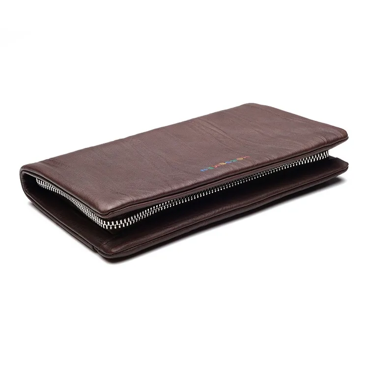 HORSEMEN Top Grain Cow Leather Multiple Card Slots Clutch Large Size Men's Coffee-1