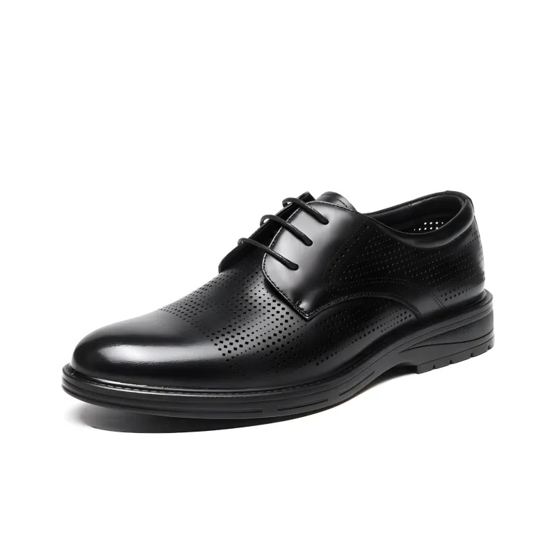 AOKANG Dress Shoes Men Low Top Black-1