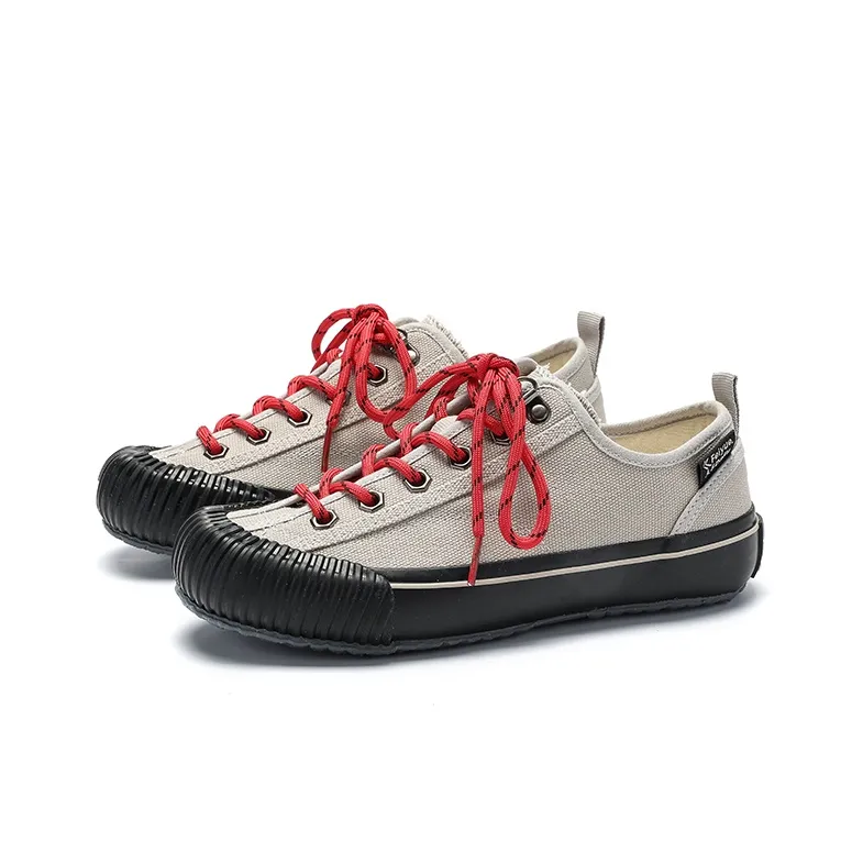Feiyue Anti-Slip And Wear-Resistant Breathable Low-Top Canvas Shoes Women's Gray-1