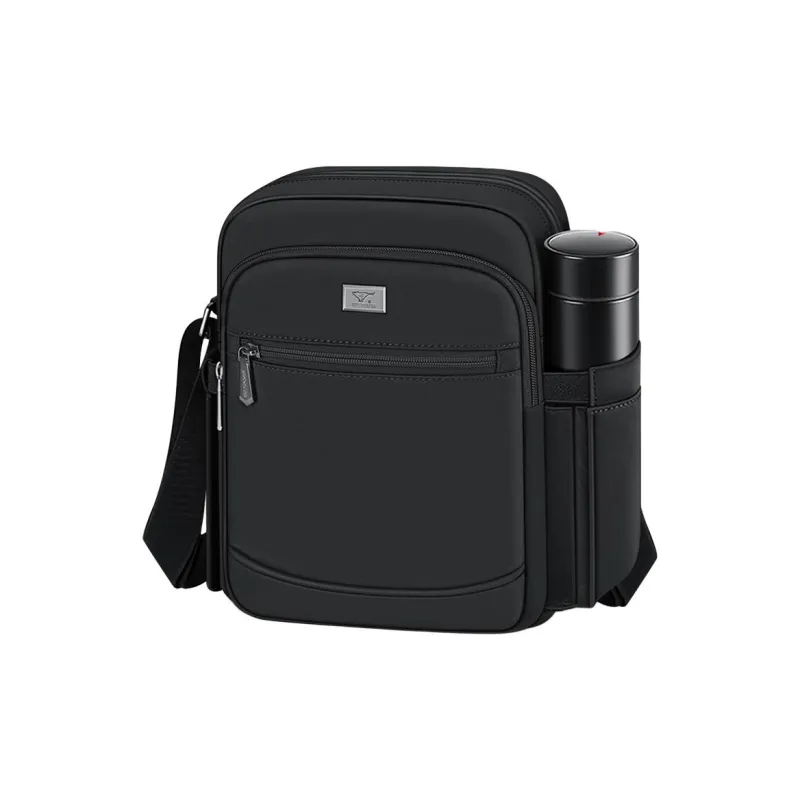 SEPTWOLVES Oxford Shoulder Bag Crossbody Bag Men's Black-6