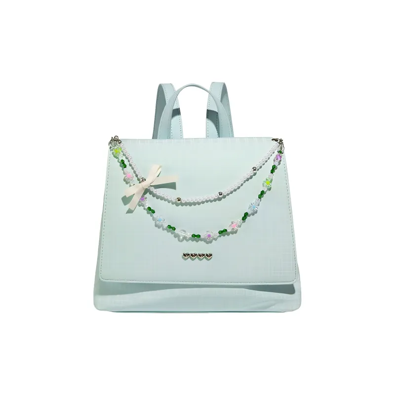 MINLUBAOLUO PU Backpack Women's Blue/Green-0
