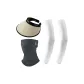 Dark Gray Mask+Beige Visor Cap+White Cooling Arm Sleeves