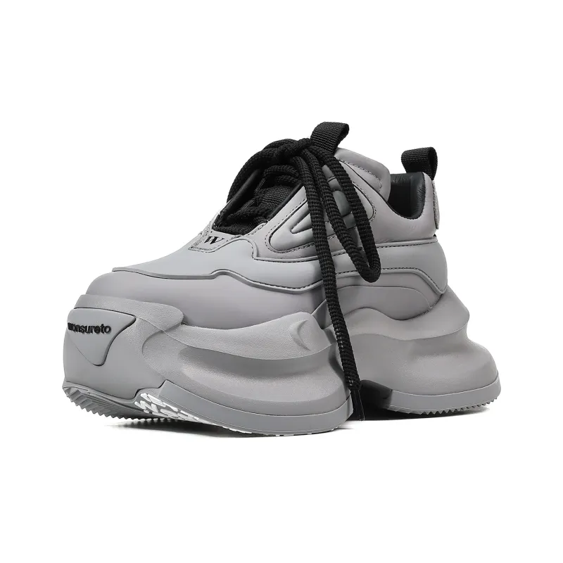UanDi Cushioning, Slip Resistant, Abrasion Resistant, Height Increasing Low Top Chunky Sneakers Women's-4