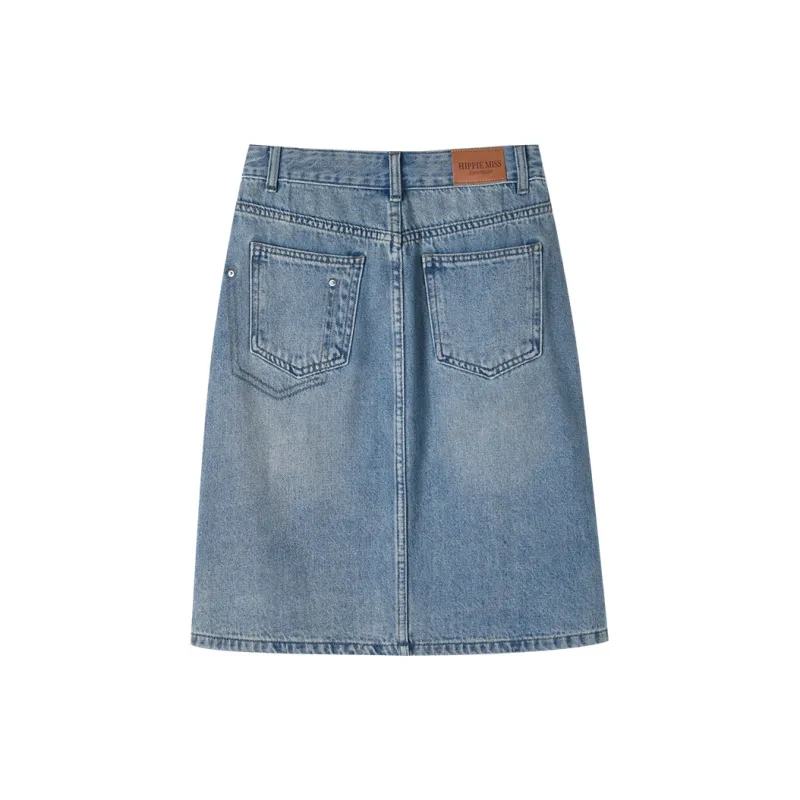 HIPPIEMISS Denim Short Skirts Women's Light Blue-1