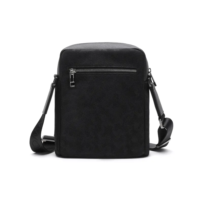 ELLE HOMME Fabric, Synthetic Leather Crossbody Bag Trumpets Men's Black-2