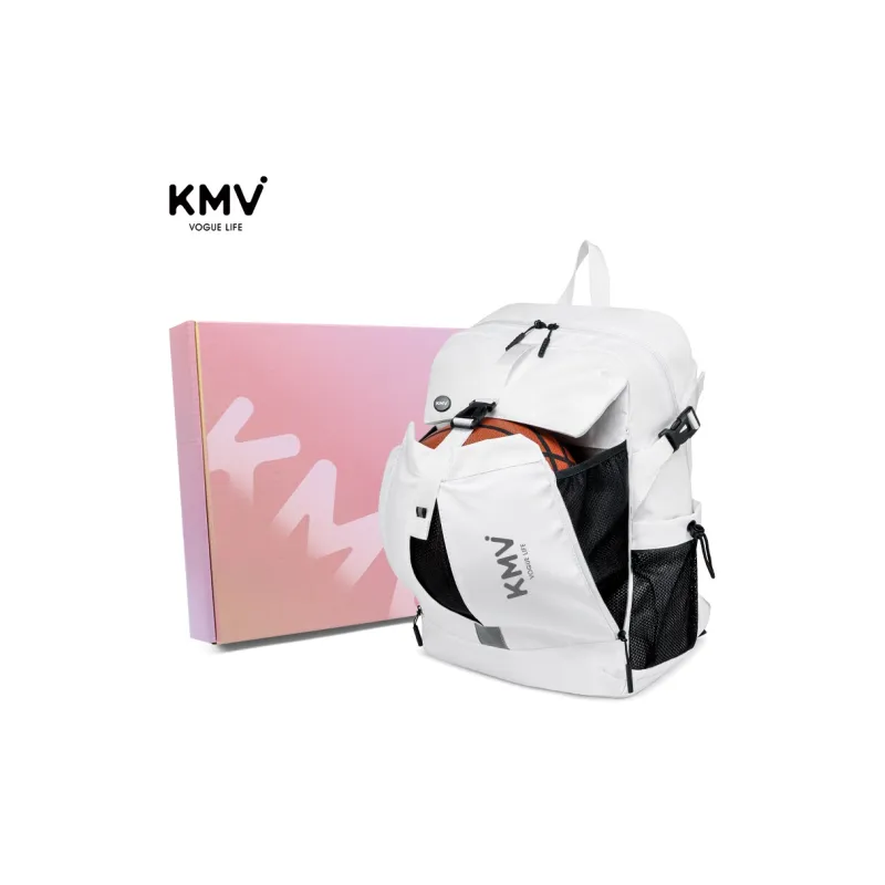 KMV Polyester Backpack Unisex Black/White-18