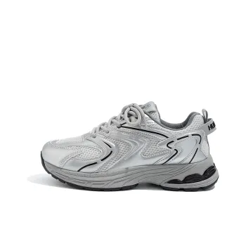 HUANQIU Height Increasing Low Top Chunky Sneakers Women's Silver