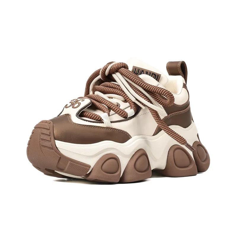 UanDi Cushioning Anti-Slip And Wear-Resistant Height Increasing Low-Top Chunky Sneakers Women's-0