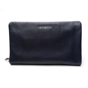 HORSEMEN Top Grain Cow Leather Large Capacity Clutch Regular Men's Dark Blue