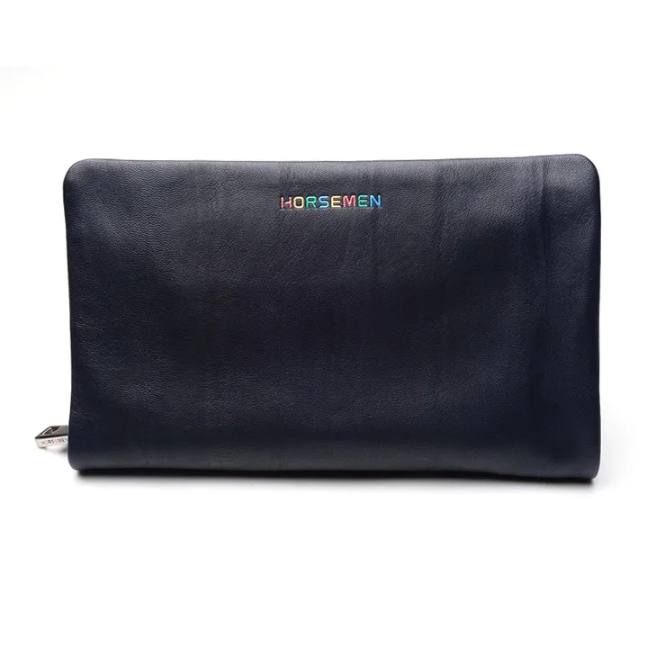 HORSEMEN Top Grain Cow Leather Large Capacity Clutch Regular Men's Dark Blue-0