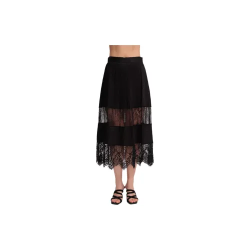 Blood Glitter Casual Long Skirts Women's Black