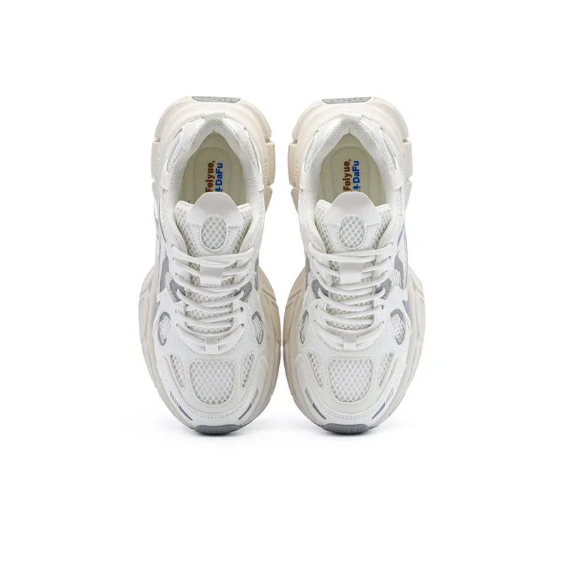 Dafu Leaps Forward Wear Resistant Breathable Slip Resistant Low Top Chunky Sneakers Women's Ecru-2