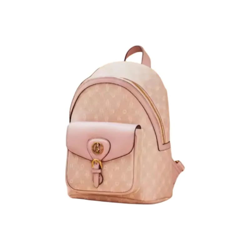 Hush Puppies Synthetic Leather Bonded Split Cow Leather Backpack Large Size Women's Multicolor-6