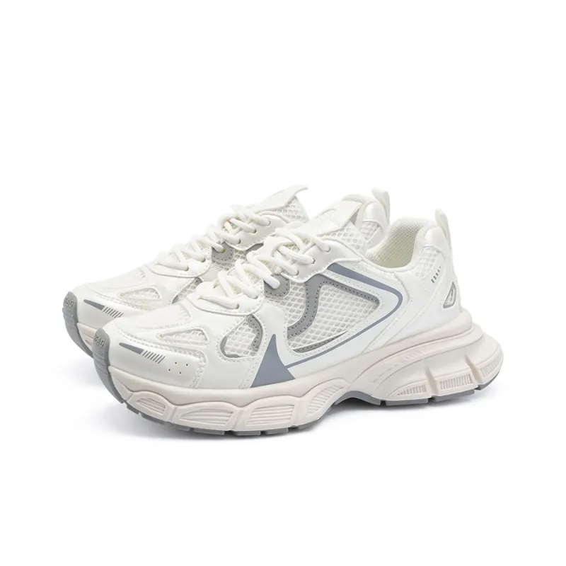 Dafu Leaps Forward Wear Resistant Breathable Slip Resistant Low Top Chunky Sneakers Women's Ecru-1