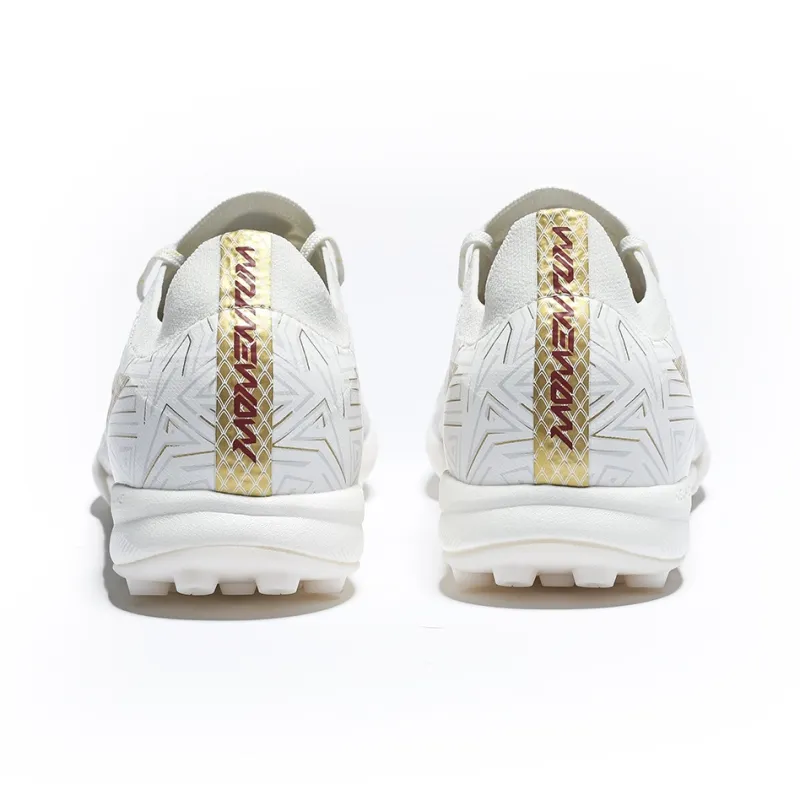 KELME Glimpse TF Rubber Broken Studs Anti Slip Wear Resistant Soccer Shoes Unisex White Gold-4