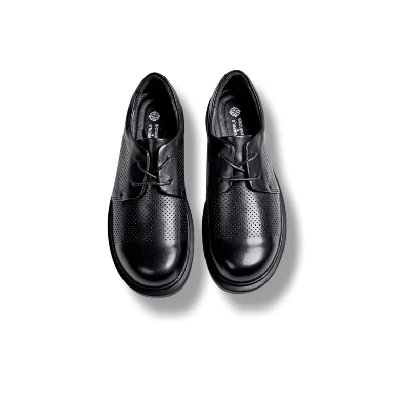 Brounvanm Men's Casual Shoes Men Low Top Black/Coffee-3