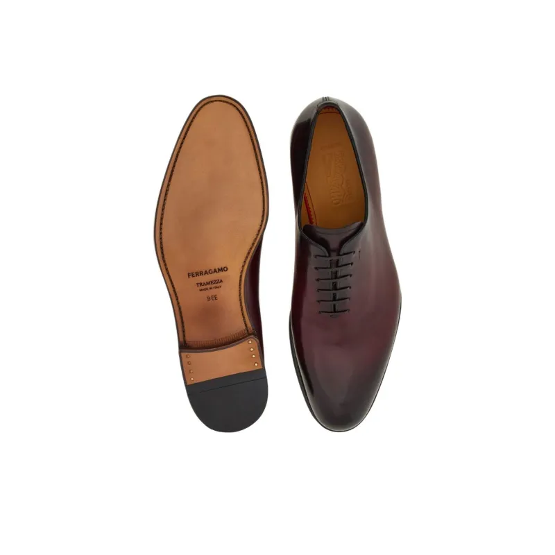 FERRAGAMO Tramezza Dress Shoes Men's Burgundy-4