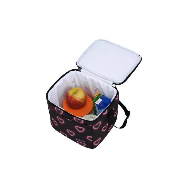 JanSport Polyester Crossbody Bag Lunch Bag Storage Bag Unisex Black & Pink-4