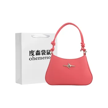 Dusen Kangaroo PU Shoulder Bag Regular Women's White/Black/Khaki/Green/Pink/Brown