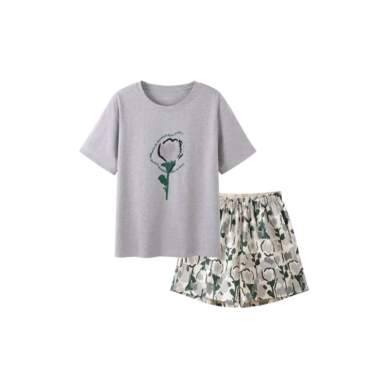 JINGYUN Pajama Set Women's Gray-0