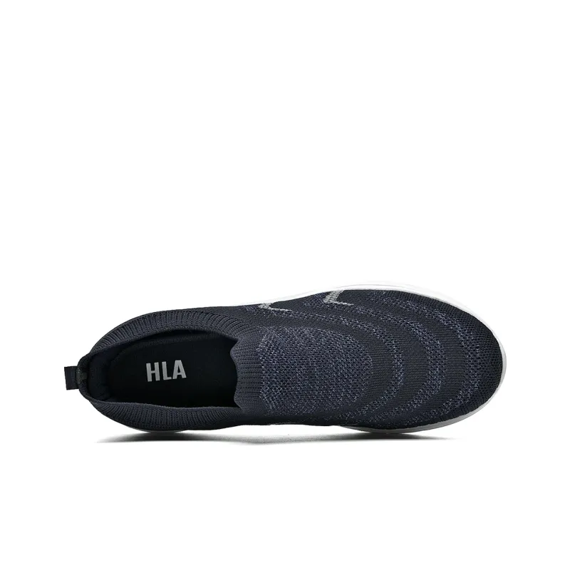 HLA Men's Breathable Comfortable Height Increasing Flyknit Lightweight Slip-on Casual Shoes-9