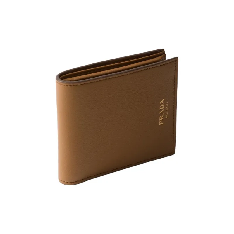 PRADA Leather Wallet Men's Brown-1
