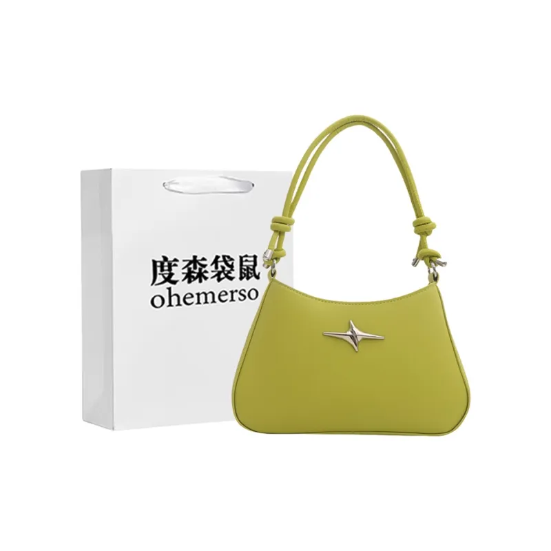 Dusen Kangaroo PU Shoulder Bag Regular Women's White/Black/Khaki/Green/Pink/Brown-12