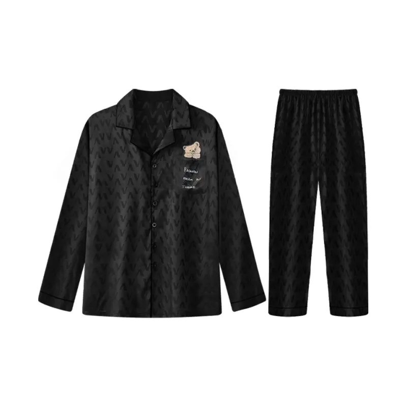 Qiao Ni Tong Pajama Set Men's Premium Black-5