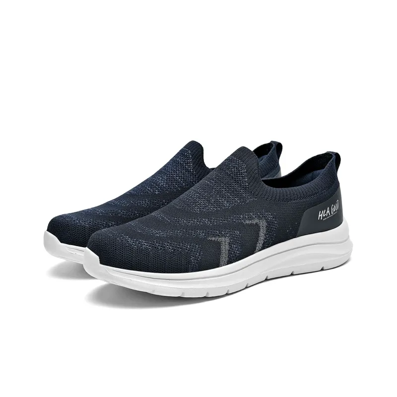 HLA Men's Breathable Comfortable Height Increasing Flyknit Lightweight Slip-on Casual Shoes-8