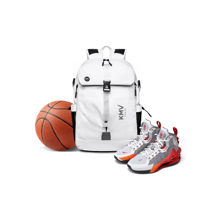 KMV Polyester Backpack Unisex Black/White-25