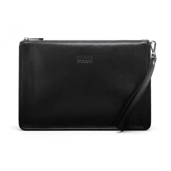 ELLE HOMME Top Grain Cow Leather Clutch Regular Men's Black