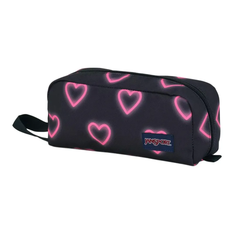 JanSport Polyester Makeup Bag Storage Bag Unisex Black & Pink-1