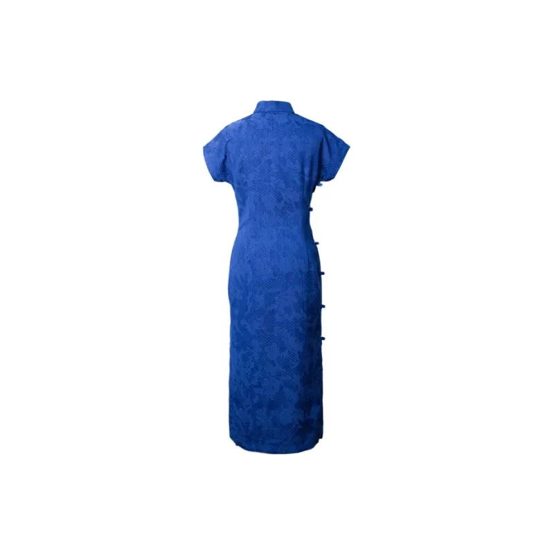 Clothes Cut By Time Cheongsam Women's Royal Blue-1