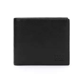 ELLE HOMME Top Grain Cow Leather Wallets Small Size Men's Black