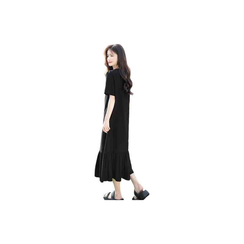 Cypress House Short Sleeved Dresses Women's Black-1
