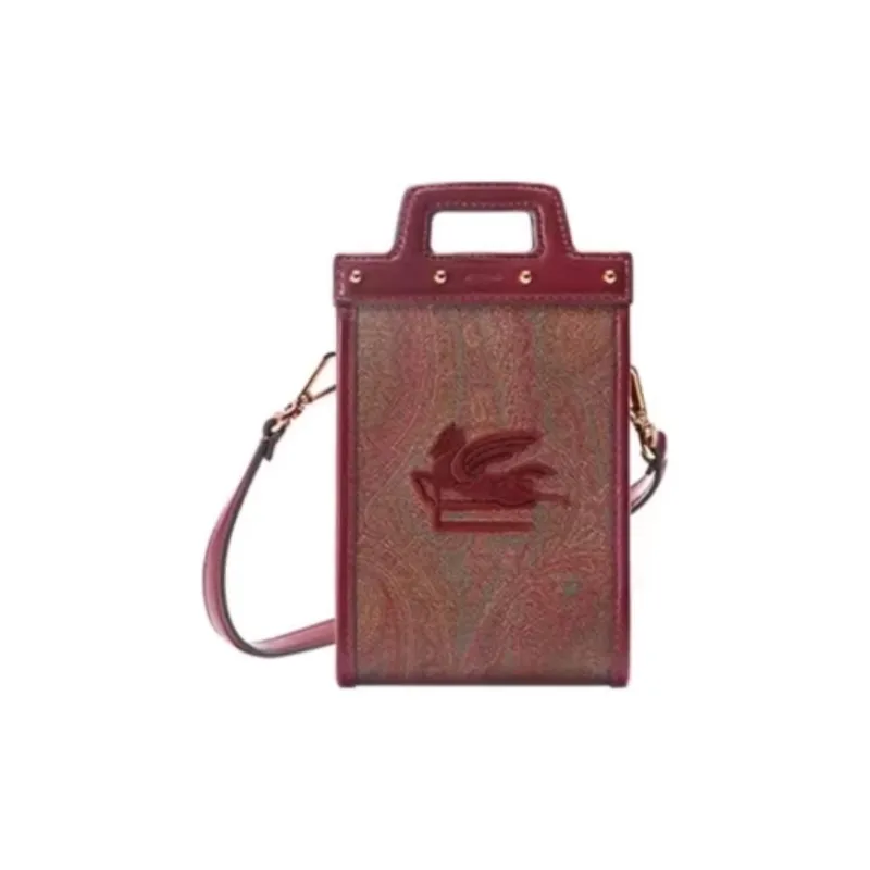 ETRO Artificial Leather Cow Leather Patchwork Crossbody Bag Shoulder Bag Women's Brown-0