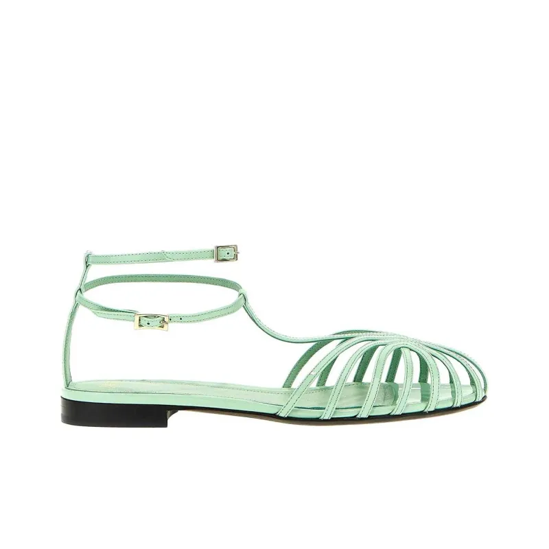Alevì Elena Leather Flat Sandals-1