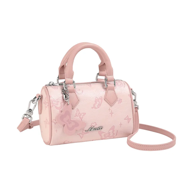 AILUXI PU Boston Bag Women's Cherry Blossom Pink-1